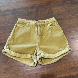 BDG Olive Green Corduroy High-Rise Shorts